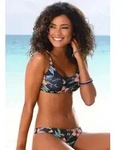 LASCANA Bustier-Bikini-Top Malia, mit tropischem Print grau 32