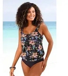 LASCANA Tankini-Top Malia, mit lockerem Schnit und tropischem Print