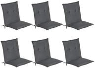 Beautissu Sitzauflage 6er Set Niedriglehner Auflage Loft NL, 100x50x6cm, Graphitgrau,
