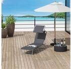 Outsunny Feldbett Sonnenliege (Gartensitzgruppe, 1-St., Sonnenliege) Grau 187 x...