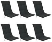 Beautissu Hochlehnerauflage 6er Set Hochlehner Set Base HL Sitzkissen, 120x50x6cm