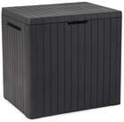 Keter Auflagenbox 246941 City Gartenbox 113 L Aufbewahrungsbox in Holzoptik, Balkon-