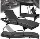 tectake Gartenliege Rattan Sonnenliege, bodenschonend, 190 x 71 x 34 &ndash; 74,5 cm,