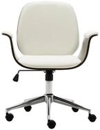 vidaXL B&uuml;rostuhl B&uuml;rostuhl Wei&szlig; Bugholz und Kunstleder (1 St)