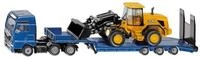 Siku Modellauto SUPER MAN LKW mit Tieflader und JCB Radlader (blau/gelb),...