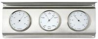 Fischer Barometer Au&szlig;enwetterstation horizontal, Edelstahl Innenwetterstation