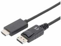 Digitus DisplayPort Adapterkabel, DP - HDMI Typ A, 1m, HDMI-Kabel, (1.00 cm),