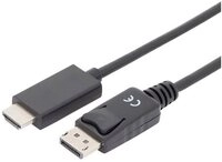 Digitus DisplayPort Adapterkabel, DP - HDMI Typ A, 1m, 4K@60Hz AK-340303-010-S
