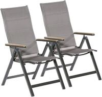 MERXX Gartenstuhl Trivero (Set, 2 St), 2er Set, Alu/Textil, klappbar, braun
