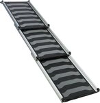 TRIXIE Hunderampe 3-fach Teleskop-Rampe, Aluminium/TPR - schwarz/grau - 40 &times;