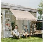 Outsunny Markise mit Handkurbel, H&ouml;henverstellbar, Sonnenschutz (Klemmmarkise,