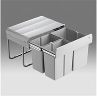 WESCO Einbaum&uuml;lleimer 757451-85 Trio-Shorty 3-fach, alugrau
