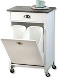 KESPER&reg; K&uuml;chenwagen Rollwagen inkl. Abfalleimer, wei&szlig;, FSC