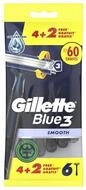Gillette K&ouml;rperrasierer Blue3 Glatte Einwegrasierer 6Stk