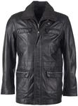 Kurzmantel JCC "Ledermantel 41607", Herren, Gr. 58, schwarz, Obermaterial: 100%