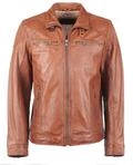 Lederjacke JCC "Lederjacke 51195", Herren, Gr. 56, braun (cognac), Obermaterial: 100%