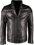 Lederjacke JCC "Lederjacke 40700", Herren, Gr. 50, schwarz, Obermaterial: 100%