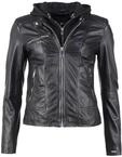 Lederjacke MAZE "Lederjacke Mico", Damen, Gr. L, schwarz (schwarz, schwarz),