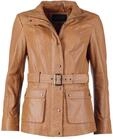 Bikerjacke JCC "Lederjacke R6382", Damen, Gr. 42, braun (cognac), Obermaterial: 100%