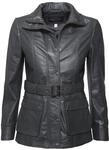 Bikerjacke JCC "Lederjacke R6382", Damen, Gr. 38, grau, Obermaterial: 100%