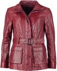 Bikerjacke JCC "Lederjacke R6382", Damen, Gr. 42, rot, Obermaterial: 100%