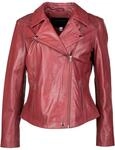 Bikerjacke JCC "Lederjacke 1703", Damen, Gr. 36, rot, Obermaterial: 100% Ziegenleder