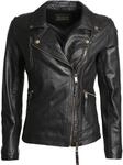 Bikerjacke JCC "Lederjacke 7080", Damen, Gr. 36, schwarz, Obermaterial: 100%