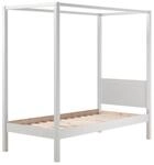 Vipack Himmelbett Pino, Kiefer massiv wei&szlig; lackiert, Made in Europe, zeitloses