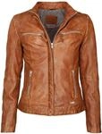 Lederjacke MUSTANG "Lederjacke Amilia", Damen, Gr. XL, braun (cognac), Obermaterial: