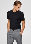 V-Shirt SELECTED "SLHNEWPIMA SS V-NECK TEE B NOOS", Herren, Gr. L, schwarz, Single