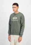 Sweatshirt ALPHA INDUSTRIES "Basic Sweater", Herren, Gr. M, gr&uuml;n (vintage gr&uuml;n),