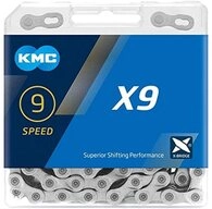 KMC Fahrradkette KMC X9 9s Kette 114 Glieder silber - zuverl&auml;ssige...