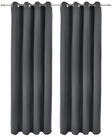 Beautissu Vorhang Amelie 2er Set Gardinen Amelie BO, 140x245cm, Anthrazit, Blackout