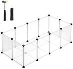 SONGMICS Kleintierk&auml;fig, L-XXL, Freigehege, mit Bodenplatten, 20 Platten, DIY