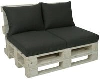GO-DE Palettenkissen, 60x80 cm, 12 cm gepolstert, 2 Sitz- und 2 R&uuml;ckenkissen...