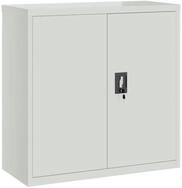 vidaXL Aktenschrank Aktenschrank mit 2 T&uuml;ren Grau 90 cm Stahl (1-St)