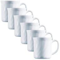 ARCOROC Becher Arcoroc Trianon White Becher mit Henkel 6er set, Glas wei&szlig;