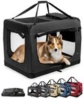 lionto Tiertransportbox stabil aus Textil, f&uuml;r Hunde und Katzen bis 22 kg, 90x61x65