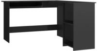 vidaXL Eckschreibtisch, Schreibtisch in L-Form Hochglanz-Schwarz 120&times;140&times;75 cm
