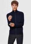Strickjacke SELECTED "SLHBERG FULL ZIP CARDIGAN NOOS", Herren, Gr. XL, blau (navy