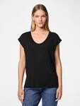 Kurzarmshirt PIECES "PC BILLO", Damen, Gr. S, schwarz (schwarz detail:lurex schwarz),