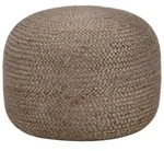 vidaXL Polsterhocker Handgefertigter Sitzpuff Hellgrau 45 x 30 cm Jute (1 St) grau