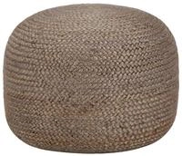 vidaXL Polsterhocker Handgefertigter Sitzpuff Hellgrau 45 x 30 cm Jute (1 St)