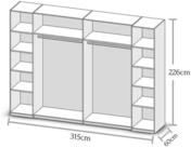 Pol-Power Kleiderschrank 315 x 225 x 61 cm (B/H/T)