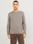 Rundhalspullover JACK & JONES "JJELEO KNIT CREW NECK NOOS", Herren, Gr. M, beige,