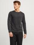 Rundhalspullover JACK & JONES "JJELEO KNIT CREW NECK NOOS", Herren, Gr. M, grau