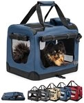 lionto Tiertransportbox stabil aus Textil, f&uuml;r Hunde und Katzen bis 10 kg, 50x36x34