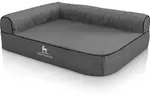 Knuffelwuff Tierbett Hundebett Marlie Lehne Rechts, Orthop&auml;disch grau 80 cm x...
