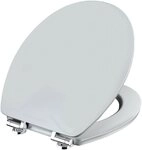CORNAT WC-Sitz Look manhattangrau - Hochwertiger Holzkern - Absenkautomatik,