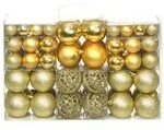 vidaXL Christbaumschmuck 100-tlg. Weihnachtskugel-Set 3/4/6 cm Golden (100-tlg)